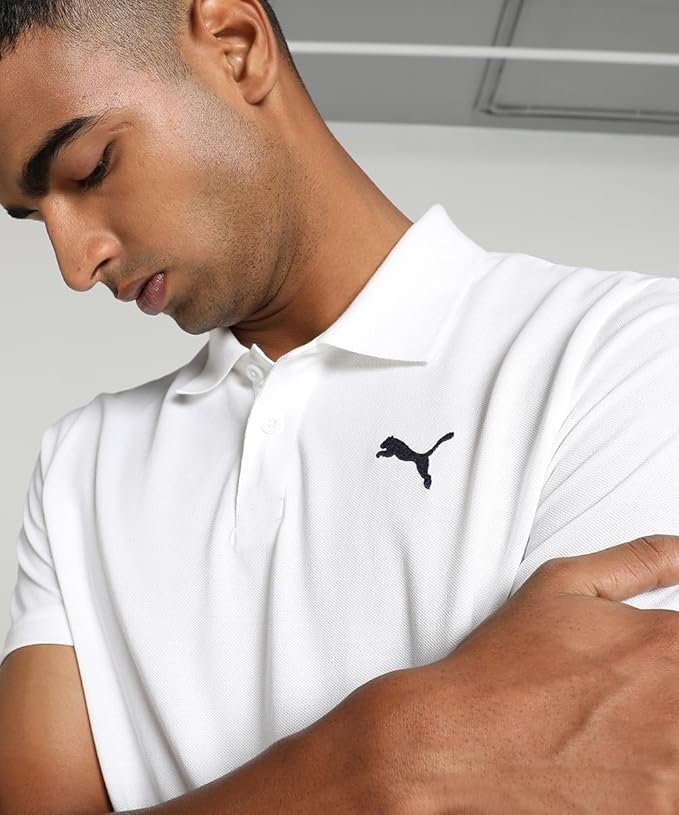 Puma Men's Solid Slim Fit Cotton Essential Polo T-Shirt for Regular wear
